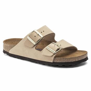 Dámské Arizona Birkenstock Soft Footbed Nubuck Læder Béžový | CZ 89WNB